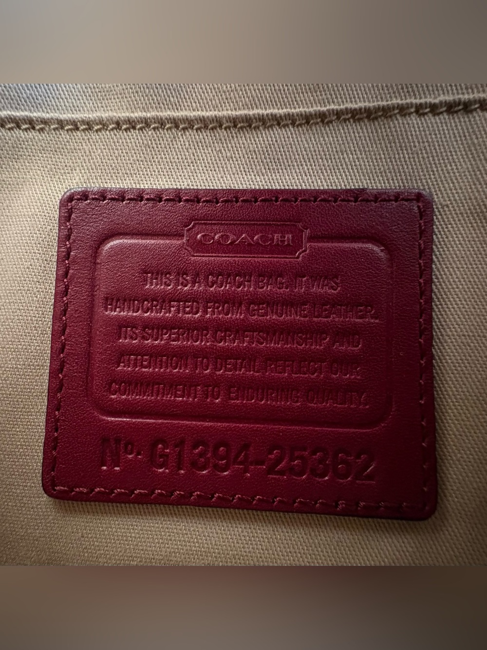 Coach Burgundy/Port Wine Legacy Flight Bag 25362 - Picture 9 of 9